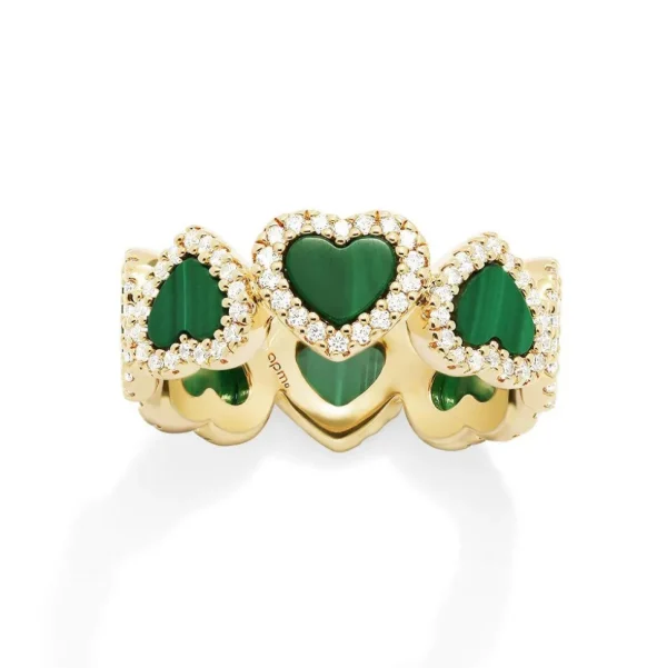 Bagues^APM Monaco Bague Coeur Malachite