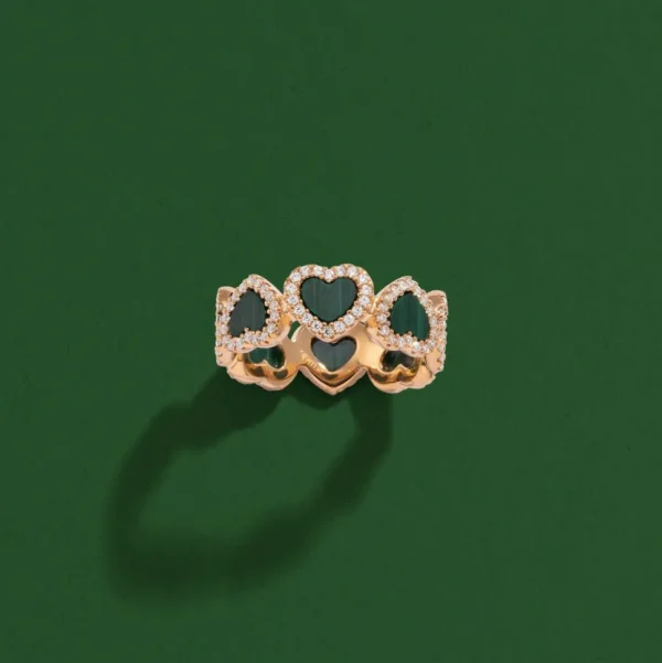 Bagues^APM Monaco Bague Coeur Malachite