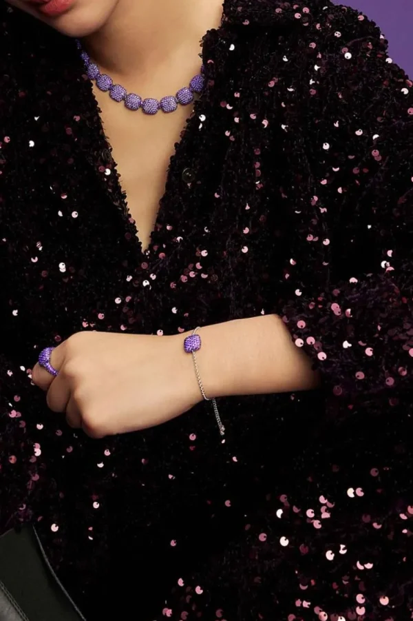 Bracelets^APM Monaco Bracelet Ajustable Carre Violet