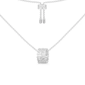 Colliers^APM Monaco Collier Ajustable Kaleidoscope Avec Pendentif Double Anneaux Serti - Argent