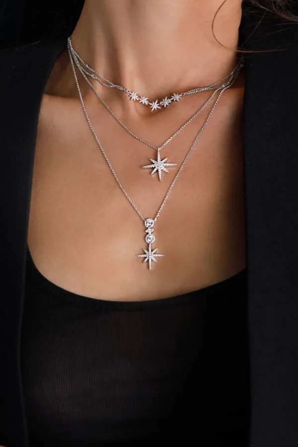 Colliers^APM Monaco Collier Ajustable Meteorites & Cercles Pave