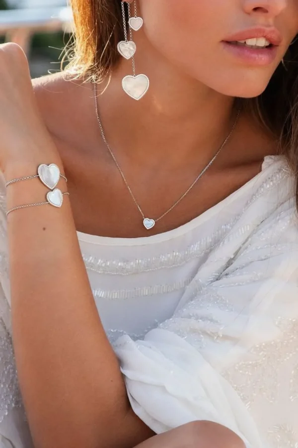 Colliers^APM Monaco Collier Ajustable Mini Coeur En Nacre - Argent