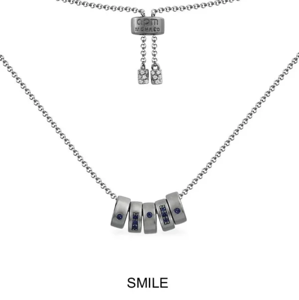 Colliers^APM Monaco Collier Ajustable Morse Code Smile Bleu