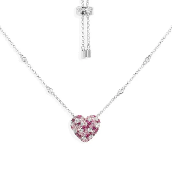 Colliers^APM Monaco Collier Ajustable Petit Coeur Fuchsia