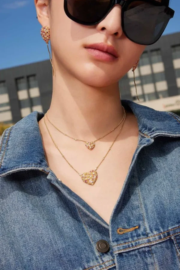 Colliers^APM Monaco Collier Ajustable Petit Coeur Multicolore