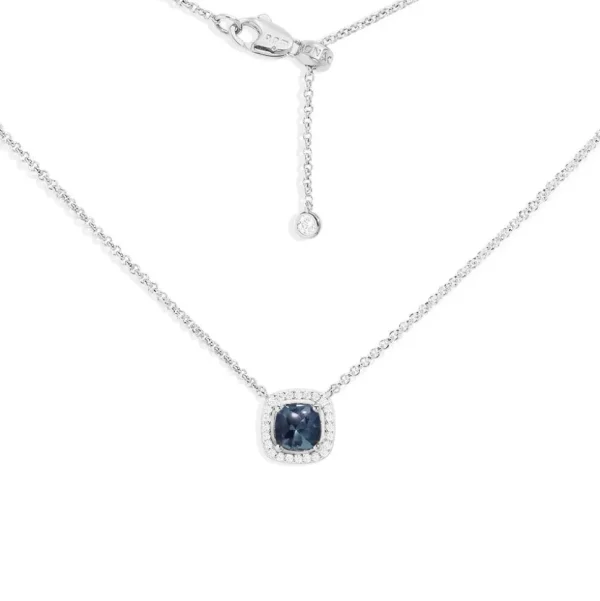 Colliers^APM Monaco Collier Ajustable Pierre Carree Bleue
