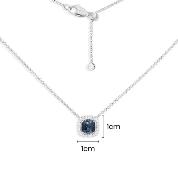 Colliers^APM Monaco Collier Ajustable Pierre Carree Bleue