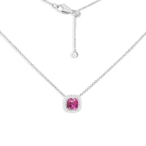 Colliers^APM Monaco Collier Ajustable Pierre Carree Fuchsia
