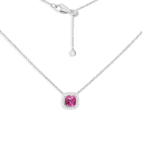 Colliers^APM Monaco Collier Ajustable Pierre Carree Fuchsia