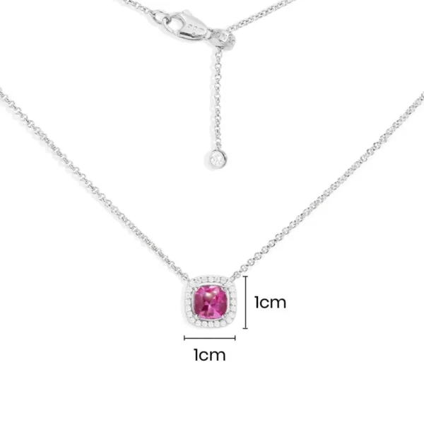 Colliers^APM Monaco Collier Ajustable Pierre Carree Fuchsia