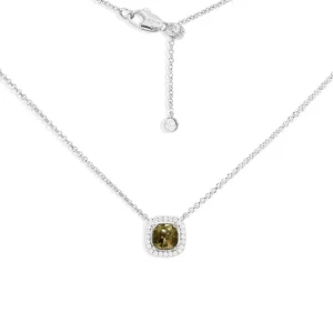 Colliers^APM Monaco Collier Ajustable Pierre Carree Kaki