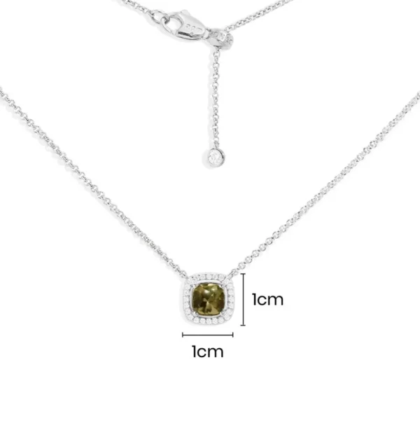 Colliers^APM Monaco Collier Ajustable Pierre Carree Kaki