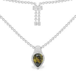 Colliers^APM Monaco Collier Ajustable Poire Kaki - Argent
