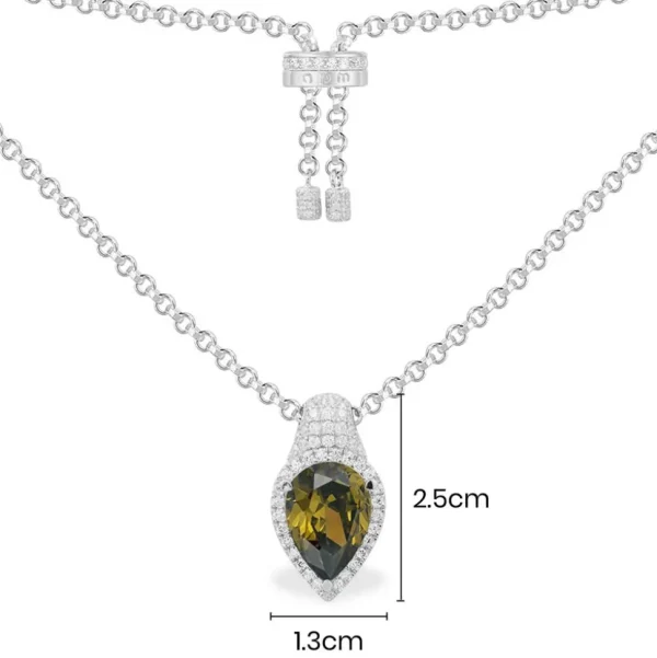 Colliers^APM Monaco Collier Ajustable Poire Kaki - Argent