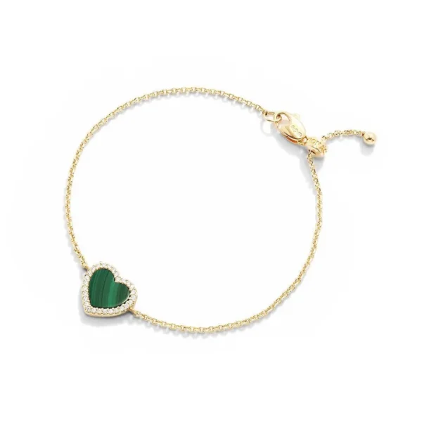 Bracelets^APM Monaco Malachite Heart Adjustable Bracelet